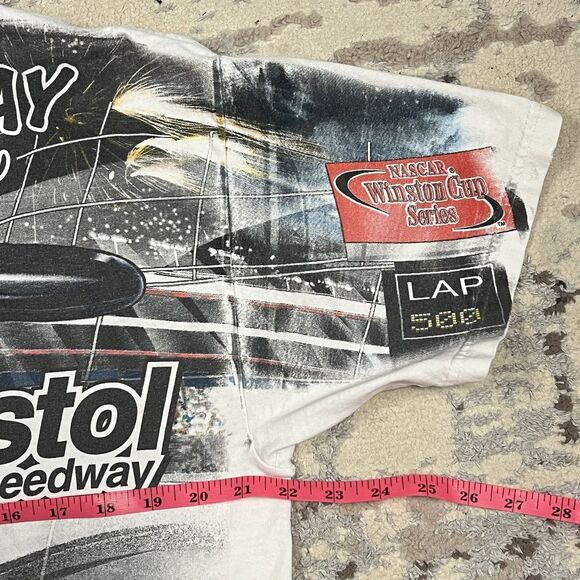 Vintage Y2K 90s NASCAR Shirt Mens L/XL Sharpie 500 Bristol Motor Speedway AOP - Picture 7 of 14